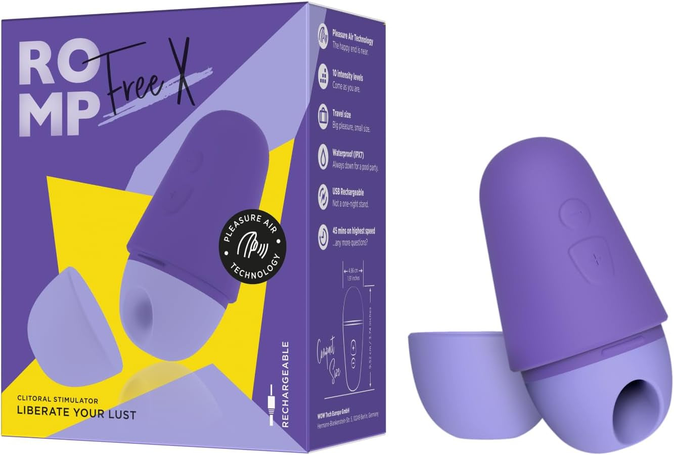 The Romp Free X Clit Sucker Packaging